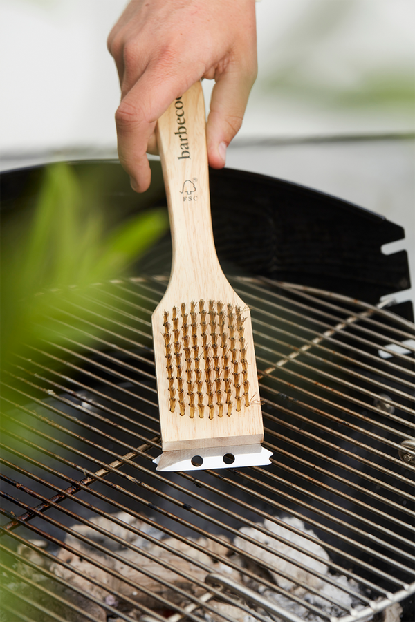 Fomax Brosse Métallique Barbecue Longue 30 Cm - Outil Nettoyage Grille BBQ